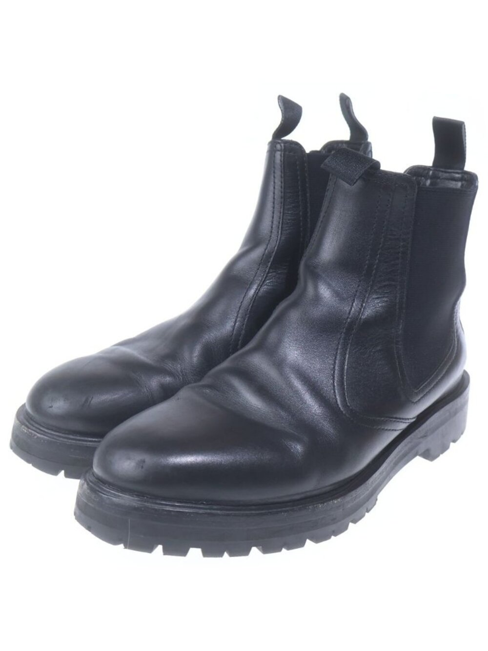 Celine Margaret Chelsea Side Gore Bib Lambskin Sole Ankle Boots Black Leather - Picture 2 of 6